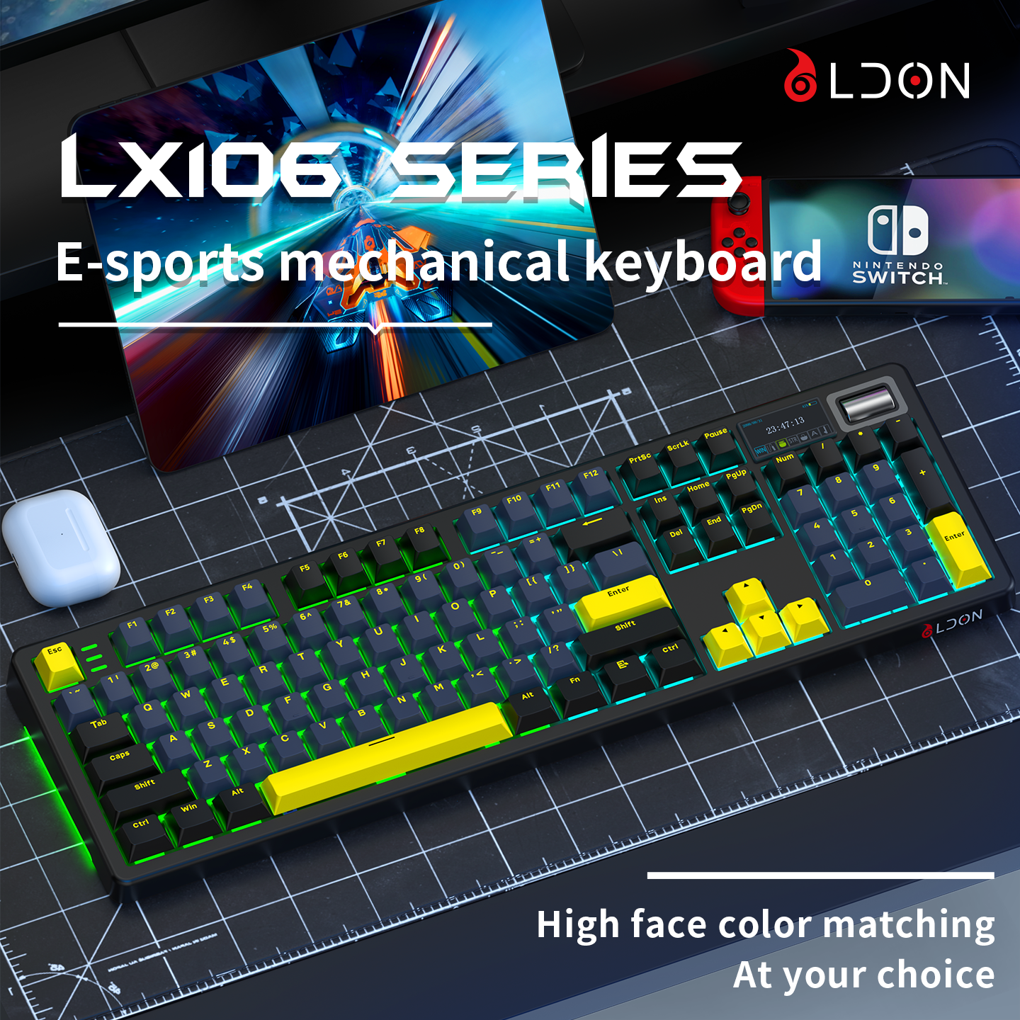 LDON LX106 Wireless Mechanical - Keyboard Gaming Blue Switch のレビューと価格