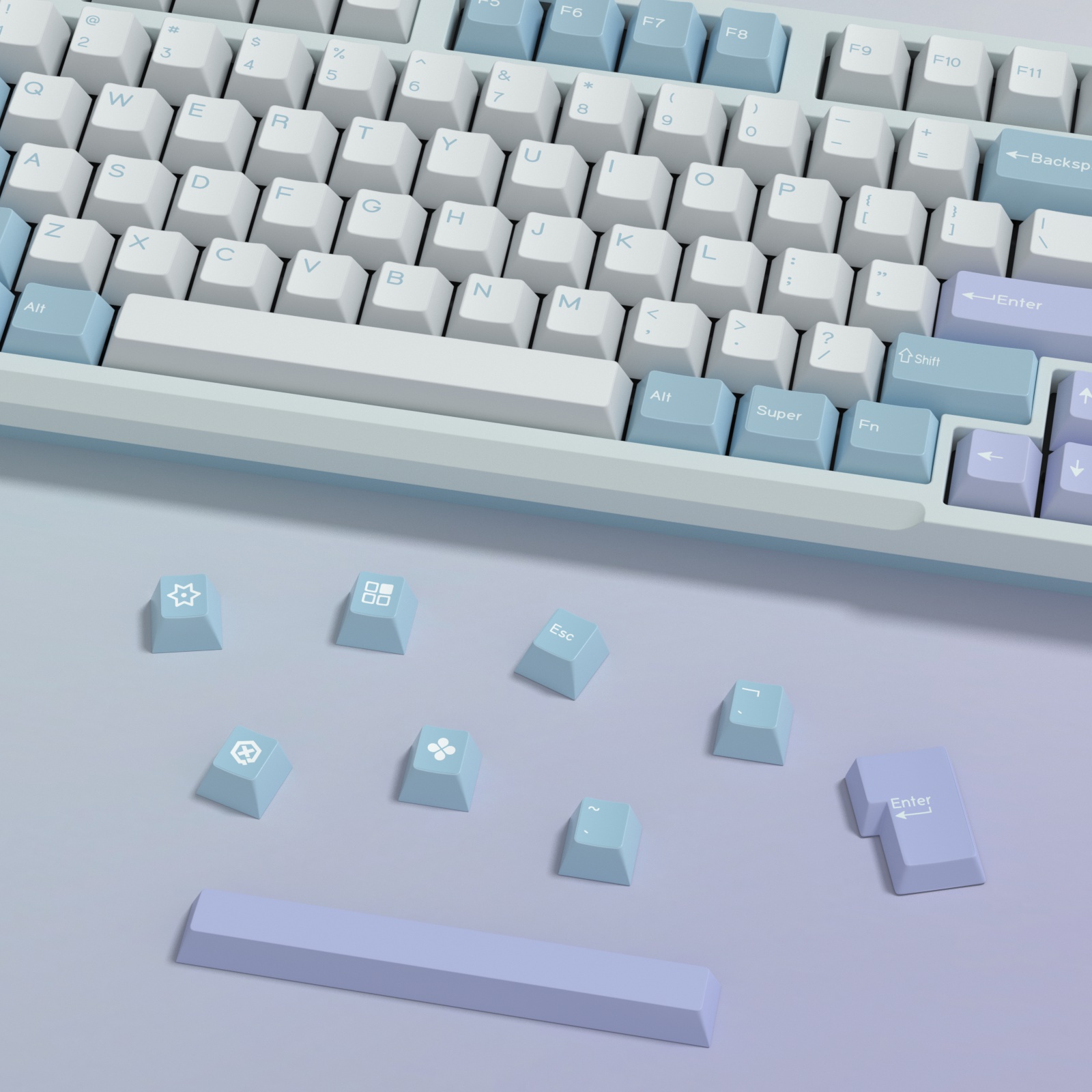 KBDiy GMK Illusion Keycap Cher - Gaming Keyboard No Number Pad のレビューと価格