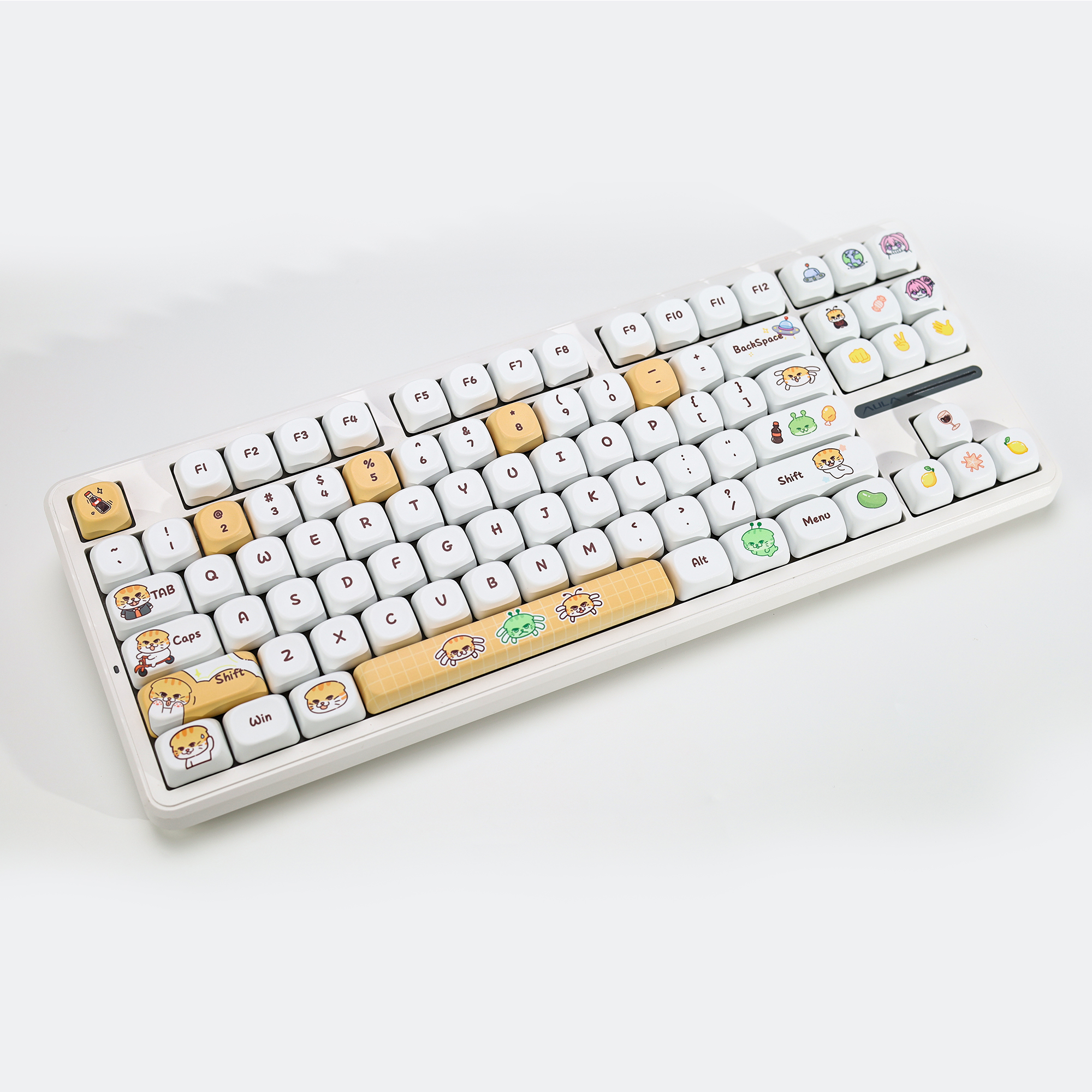 KBDiy Cute Bad Cat Theme Keyca - Gaming Keyboard No Number Pad のレビューと価格