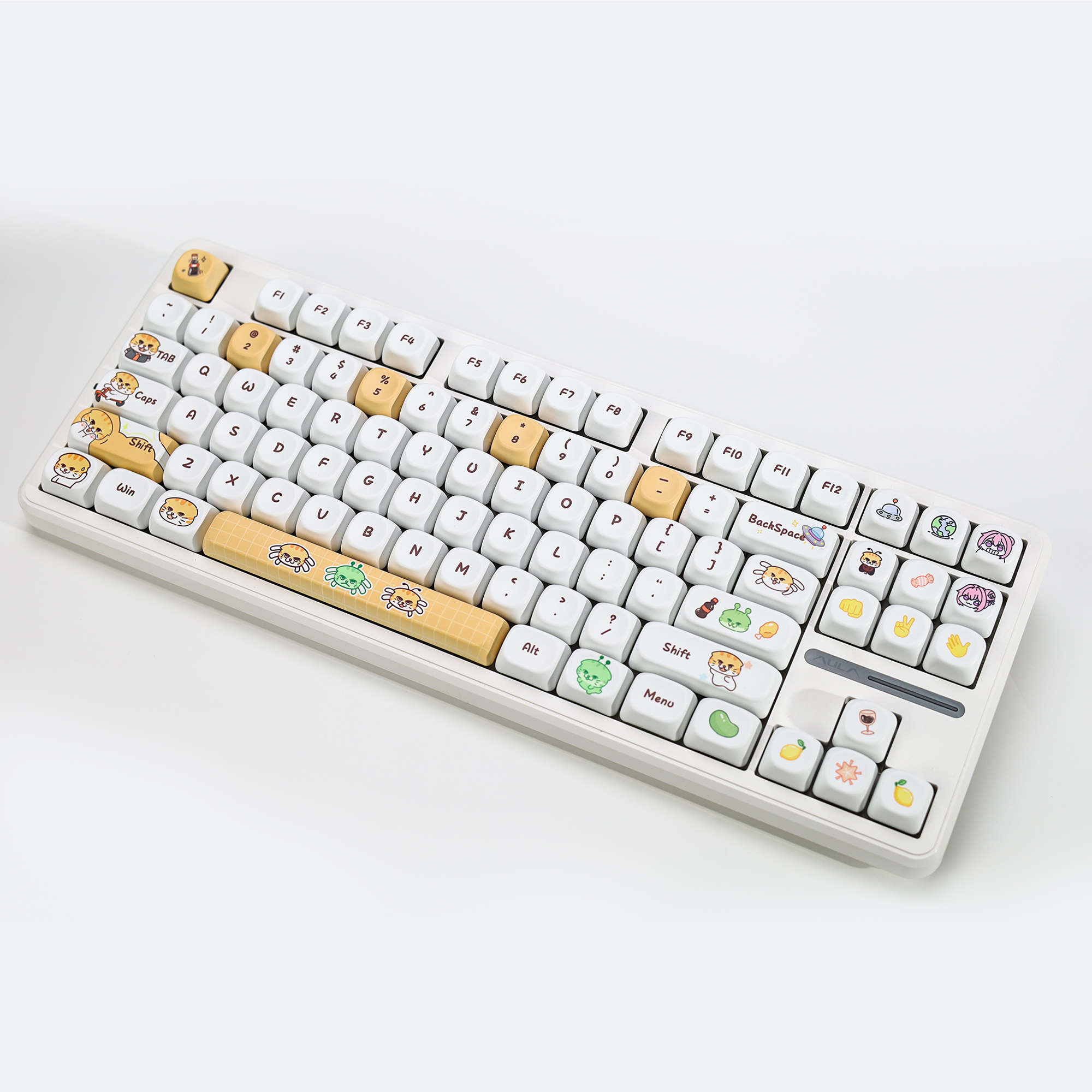 KBDiy Cute Bad Cat Theme Keyca - Gaming Keyboard No Number Pad のレビューと価格