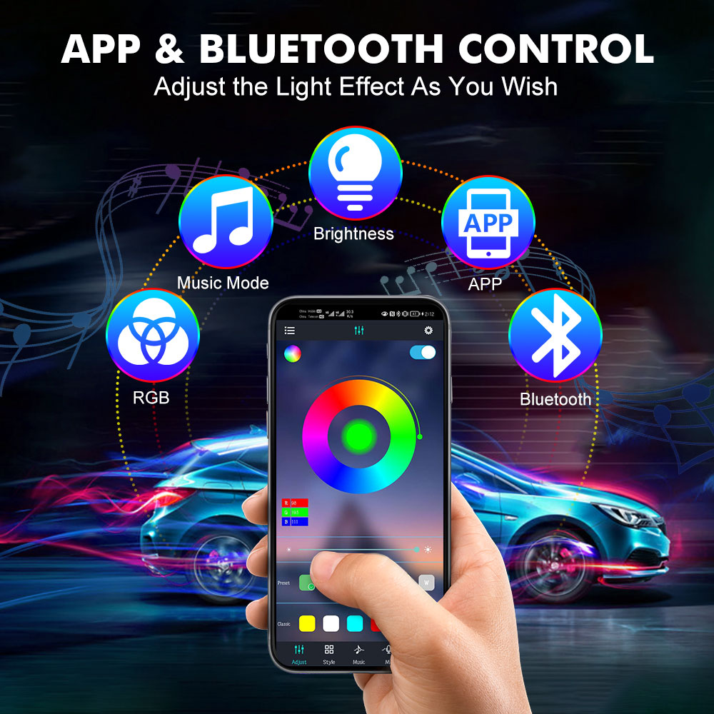 Neon LED Interior Car Light AP - Rgb Underglow Strip のレビューと価格