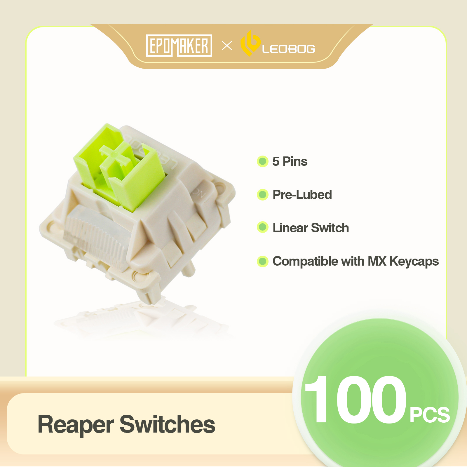 100 Pieces EPOMAKER x LEOBOG R - Mechanical Switch Tester のレビューと価格