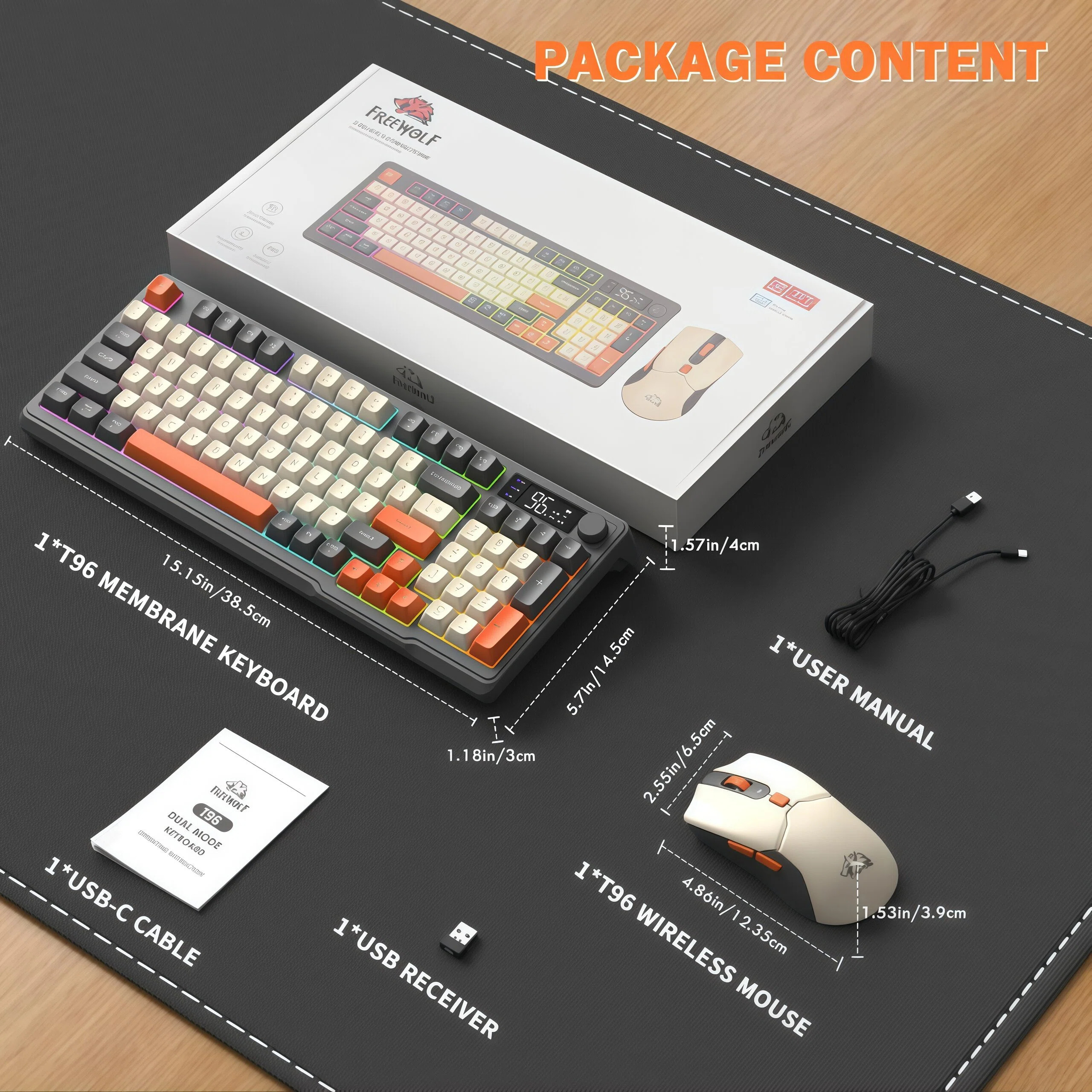 FREEWOLF T96 Wireless Keyboard - Gaming Keyboard Bundle のレビューと価格