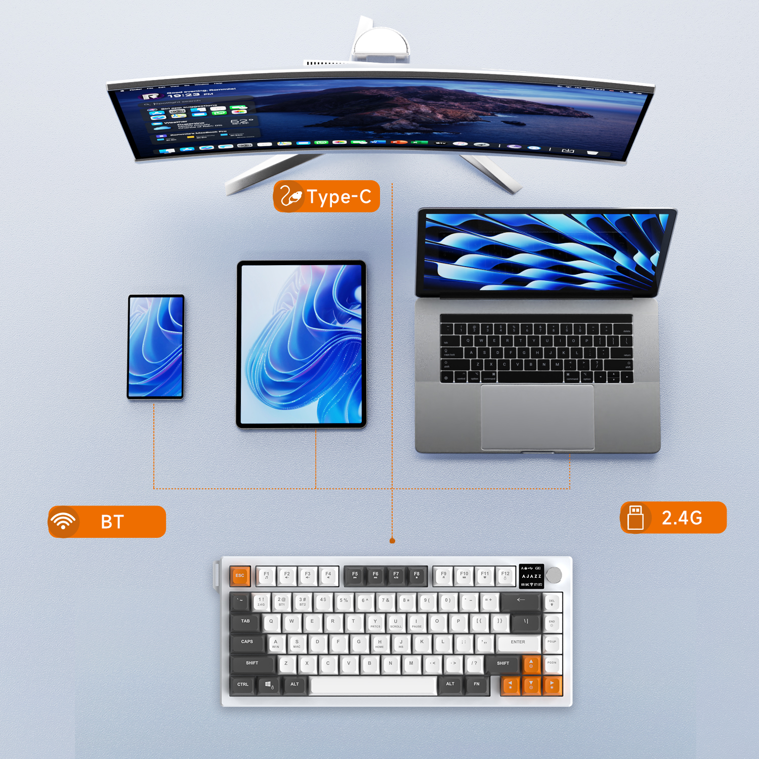 AJAZZ AF82 Low-Proflie Electro - Keyboard Gaming Blue Switch のレビューと価格