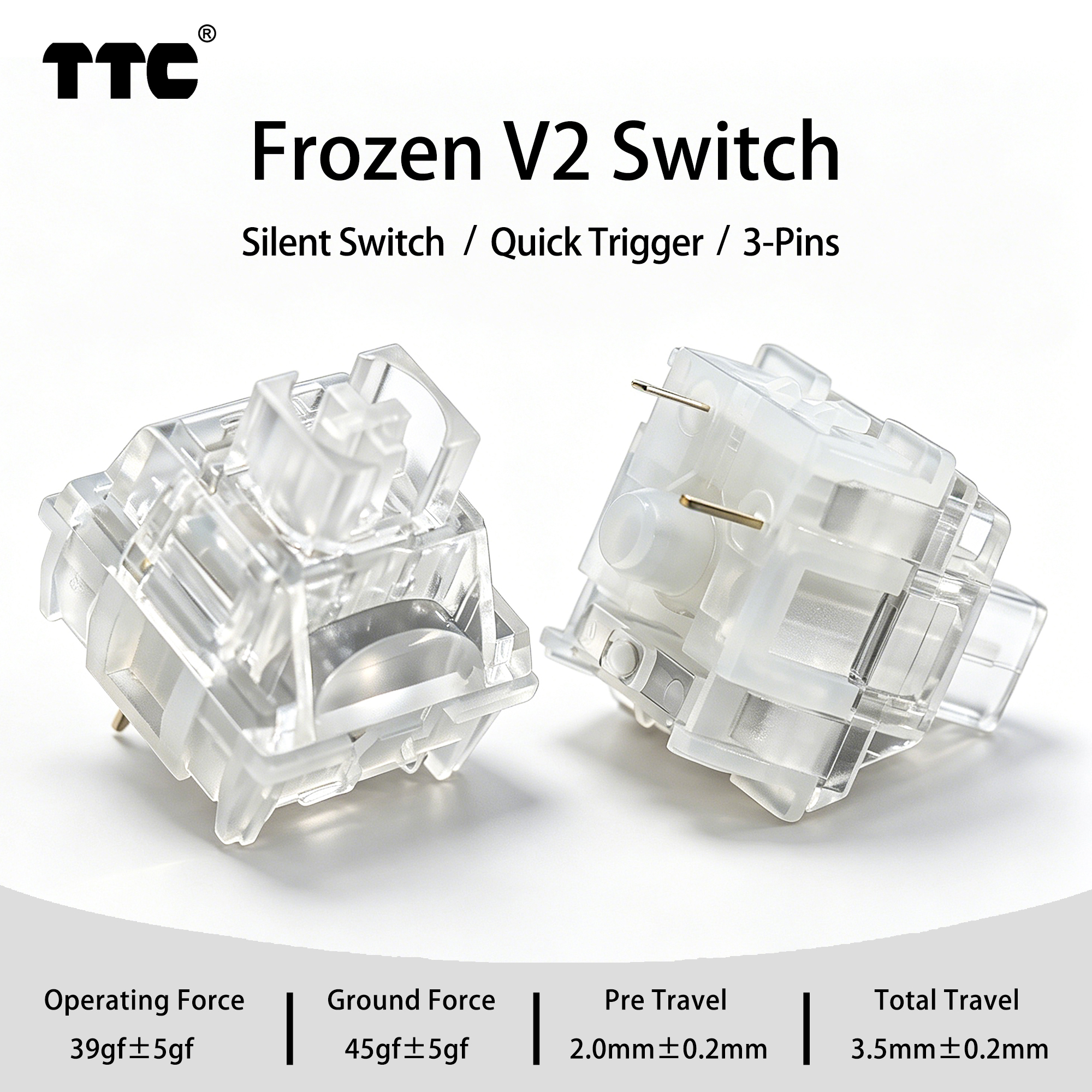TTC Frozen V2 Silent Switch 39 - Keyboard Gaming Transparent のレビューと価格