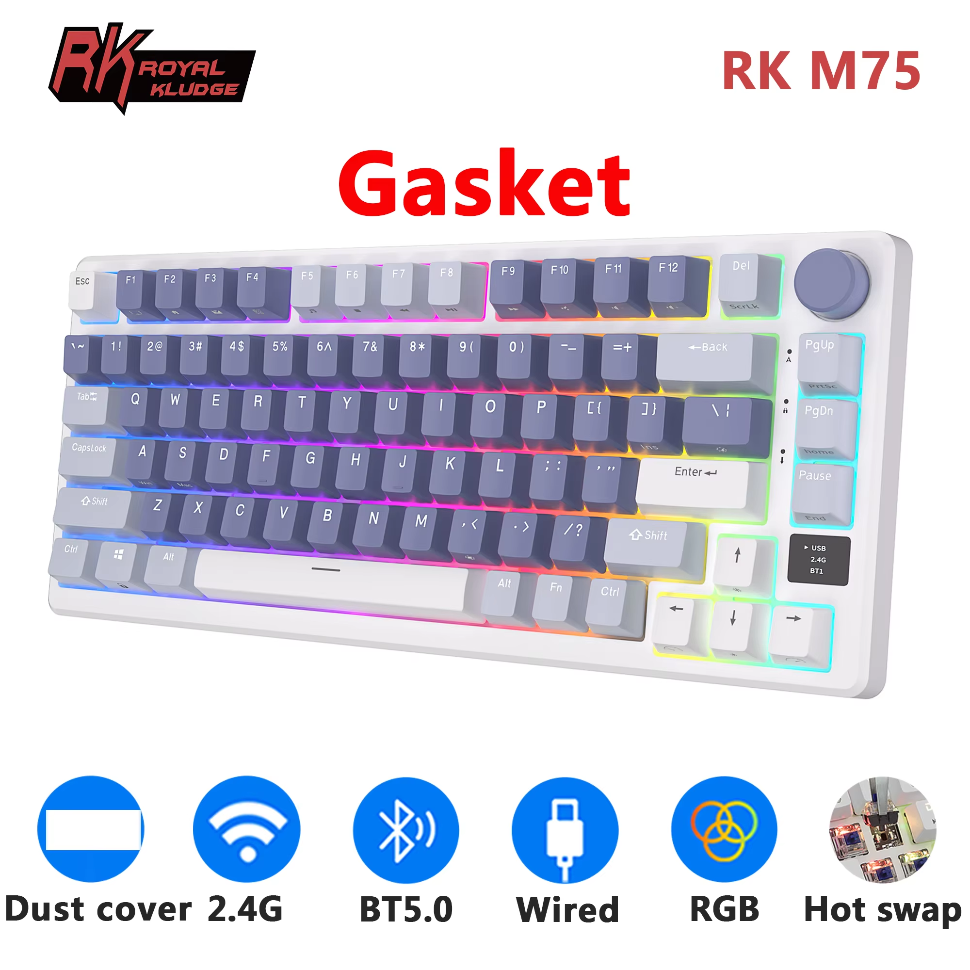 RK ROYAL KLUDGE M75 2.4G Wirel - Gaming Keyboard Mobile のレビューと価格