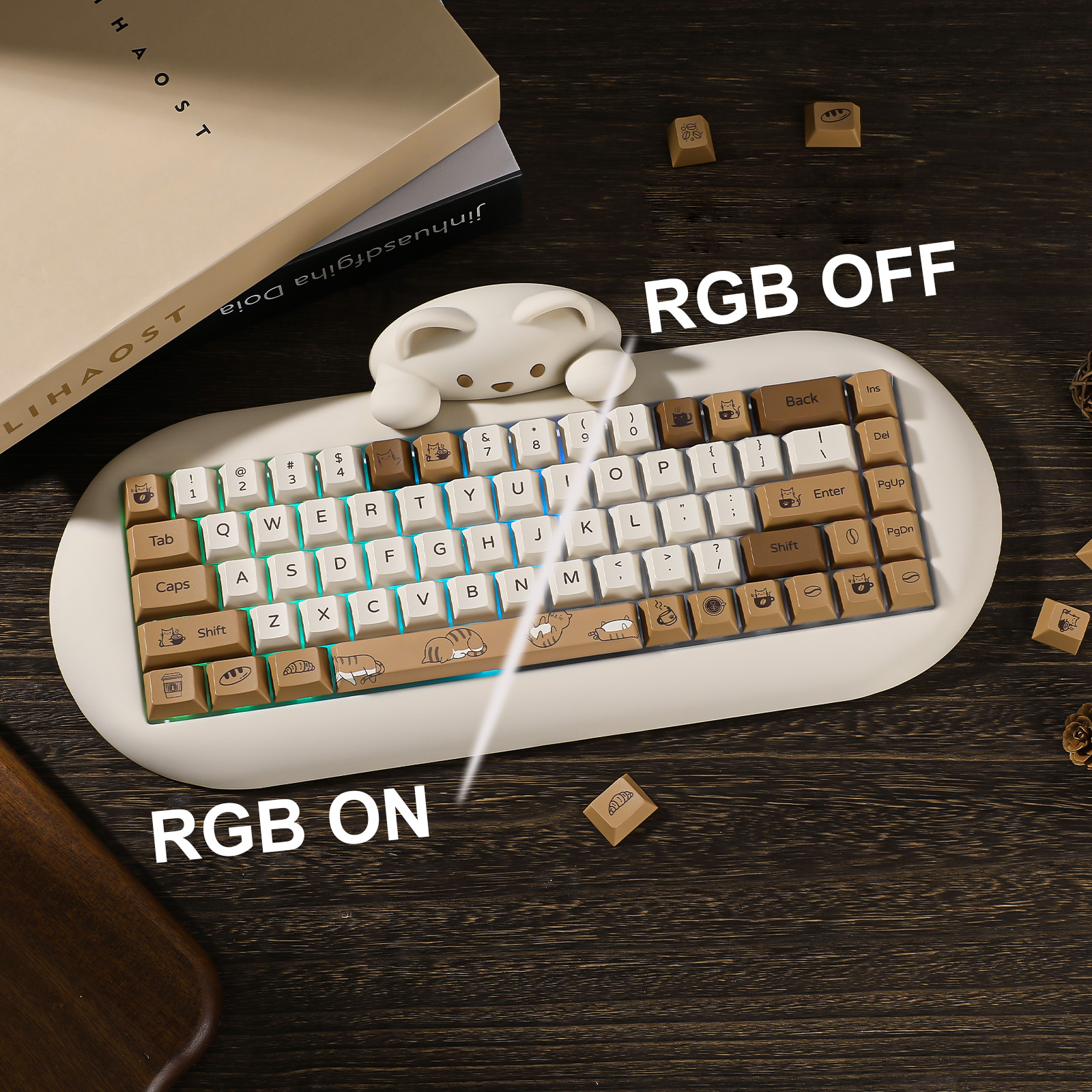 YUNZII Coffee Cat PBT Keycaps, - Gaming Keyboard Bundle のレビューと価格