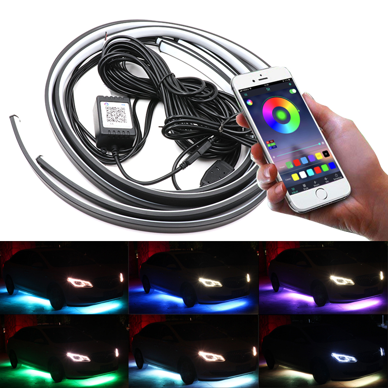 Niscarda 4PCS 12V IP65 App Con - Rgb Underglow Strip のレビューと価格