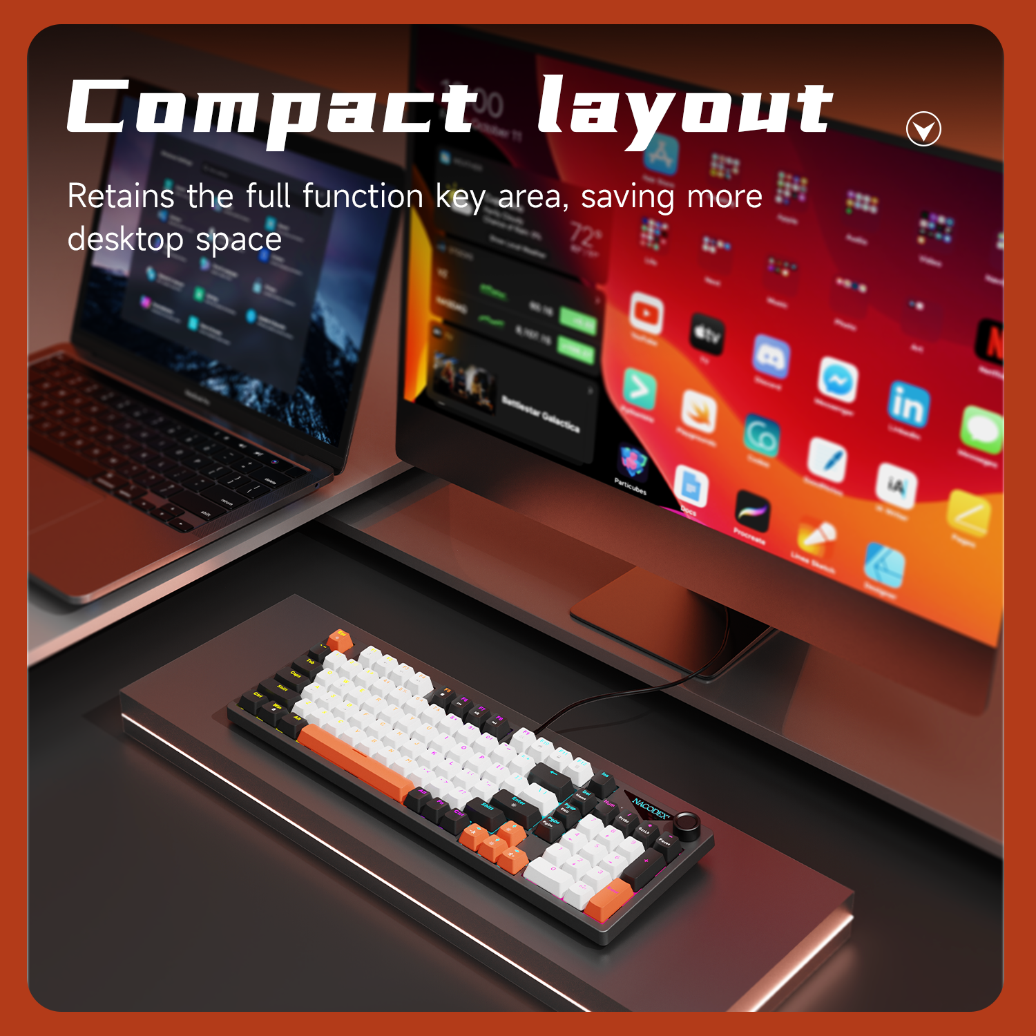 AJAZZ NK98 Wired Gaming Keyboa - Keyboard Gaming Blue Switch のレビューと価格