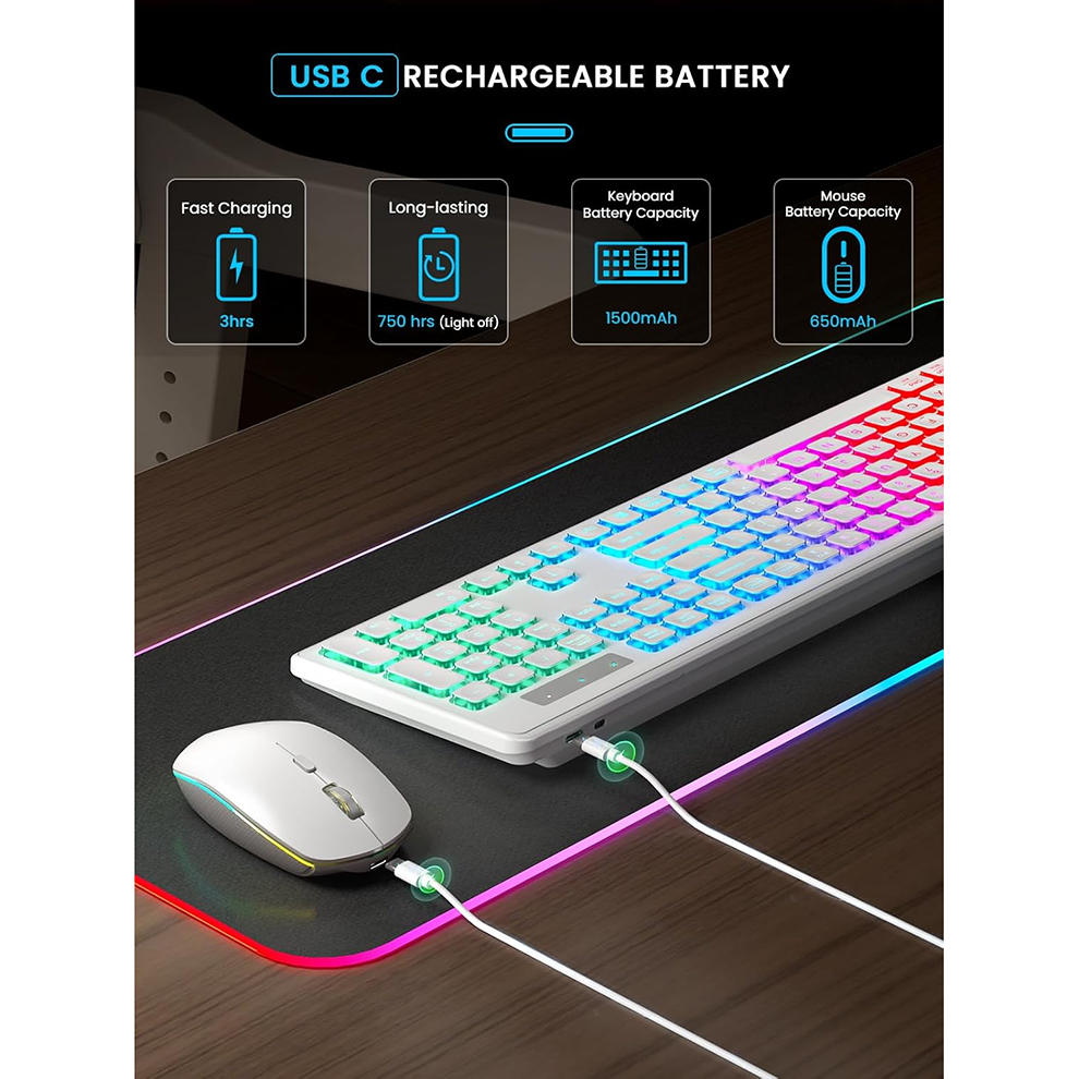 Backlit Wireless Keyboard and  - Gaming Keyboard And Mouse Combo のレビューと価格