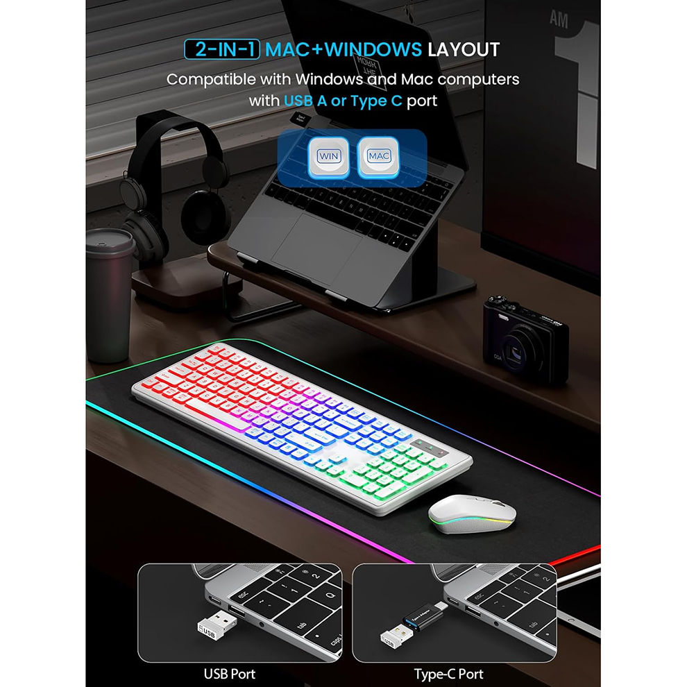 Backlit Wireless Keyboard and  - Gaming Keyboard And Mouse Combo のレビューと価格