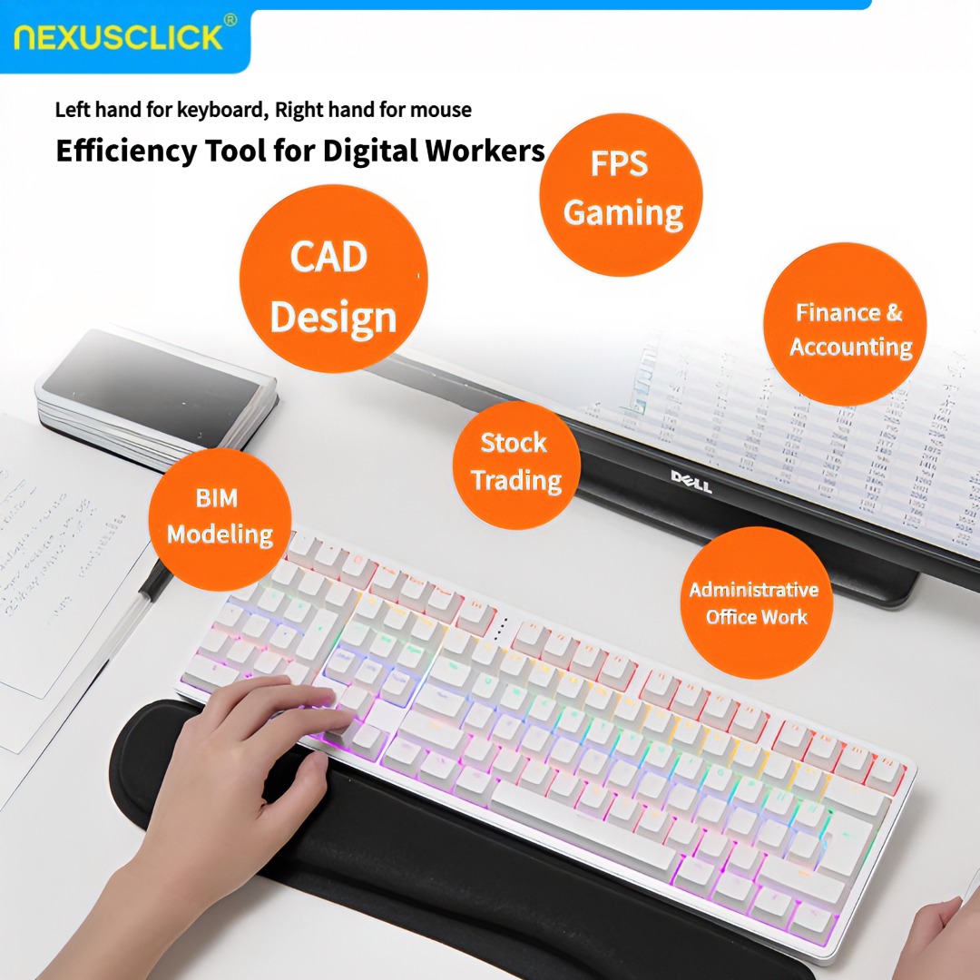 NexusClick Ergonomic Left Hand - Gaming Keyboard No Number Pad のレビューと価格