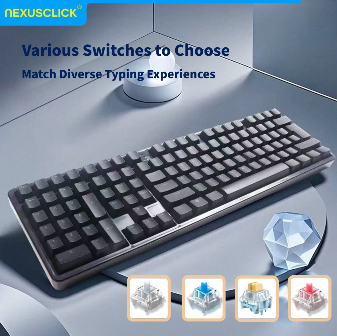 NexusClick Ergonomic Left Hand - Gaming Keyboard No Number Pad のレビューと価格